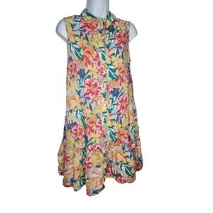 Time‎ and Tru Women's Sleeveless Button Front Floral Dress Size M (8-10) Rayon